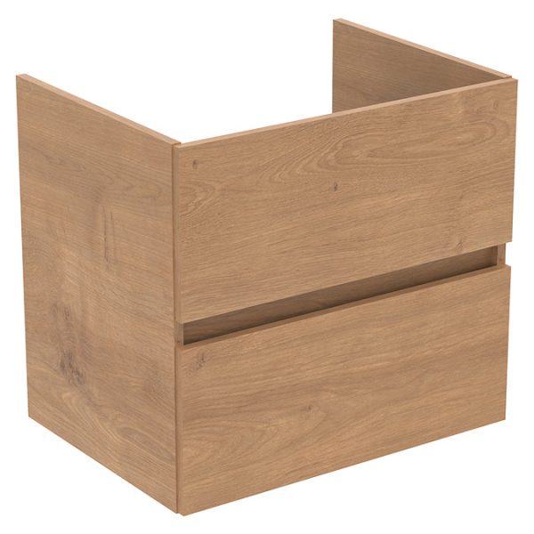 Ideal Standard Eurovit+ 60cm Wall Hung 2 Drawer Vanity Unit with Basin   Natural Oak - Image 4