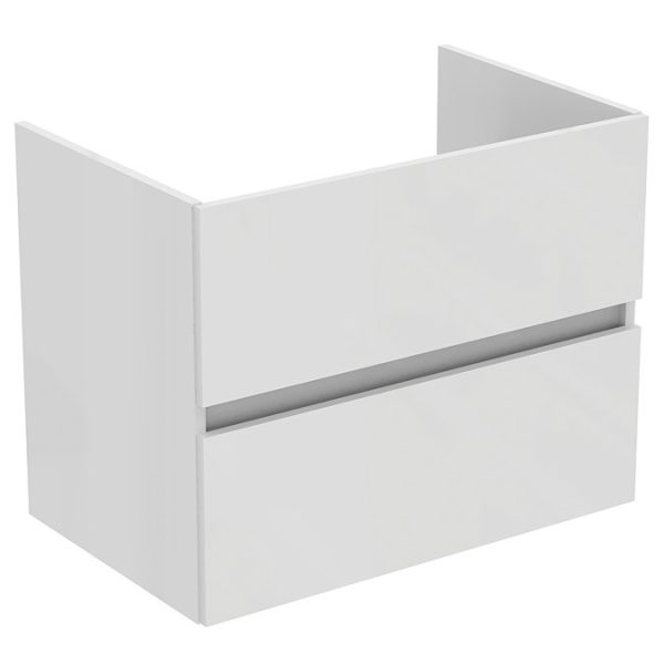 Ideal Standard Eurovit+ 70cm Wall Hung 2 Drawer Vanity Unit with Basin   Gloss White - Image 3