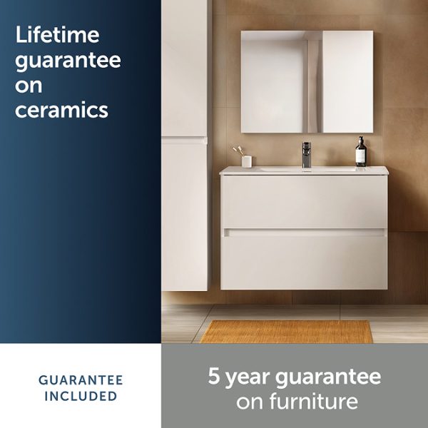 Ideal Standard Eurovit+ 70cm Wall Hung 2 Drawer Vanity Unit with Basin   Gloss White - Image 7