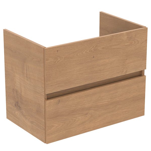 Ideal Standard Eurovit+ 70cm Wall Hung 2 Drawer Vanity Unit with Basin   Natural Oak - Image 4