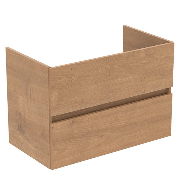 Ideal Standard Eurovit+ 80cm Wall Hung 2 Drawer Vanity Unit with Basin   Natural Oak - Image 5