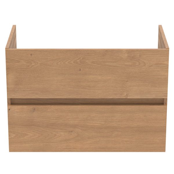 Ideal Standard Eurovit+ 80cm Wall Hung 2 Drawer Vanity Unit with Basin   Natural Oak - Image 4