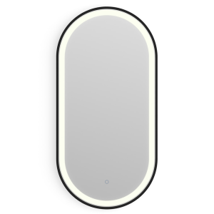 Roxbury Capsule 500 x 1000mm Backlit LED Matt Black Mirror with Demister Pad