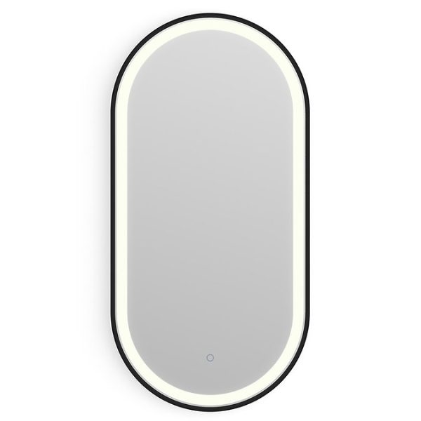 Roxbury Capsule 400 x 800mm Backlit LED Matt Black Mirror with Demister Pad - Image 4