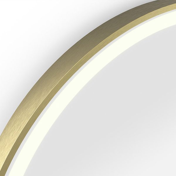 Roxbury Capsule 500 x 1000mm Backlit LED Brushed Brass Mirror with Demister Pad - Image 5
