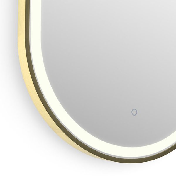 Roxbury Capsule 500 x 1000mm Backlit LED Brushed Brass Mirror with Demister Pad - Image 2