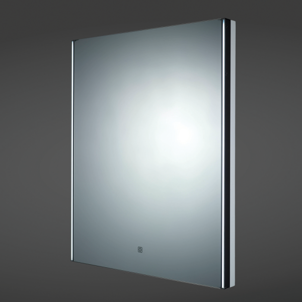RAK Resort 700 x 550mm LED Mirror with Demister Pad and Shaver Socket   Stainless Steel