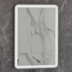 RAK Art Soft 500 x 700mm LED Mirror with Demister Pad   Brushed Nickel