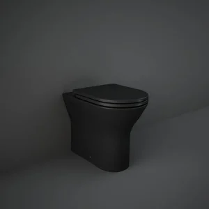 RAK Feeling Rimless Back To Wall Toilet with Soft Close Seat   Matt Black