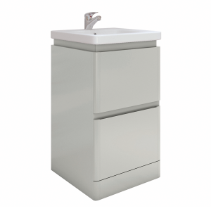 RAK Resort 500mm 2 Drawer Floor Standing Vanity Unit with Basin   Matt Grey