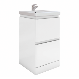 RAK Resort 500mm 2 Drawer Floor Standing Vanity Unit with Basin   Matt White