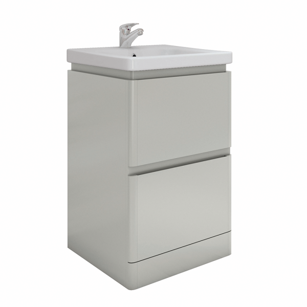 RAK Resort 550mm 2 Drawer Floor Standing Vanity Unit with Basin   Matt Grey