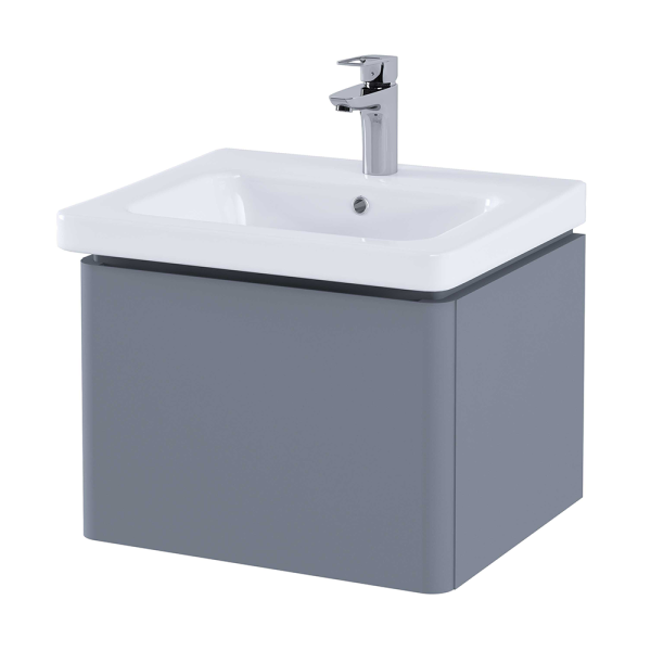 RAK Resort 500mm 1 Drawer Wall Hung Vanity Unit with Basin   Matt Grey
