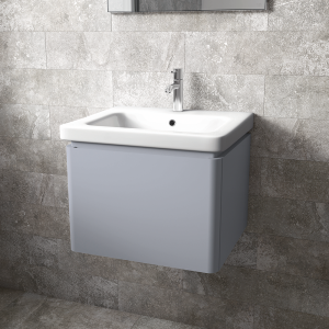 RAK Resort 550mm 1 Drawer Wall Hung Vanity Unit with Basin   Matt Grey