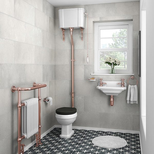 Chatsworth Rose Gold High Level Traditional Toilet - Image 2