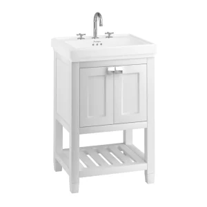 Burlington Riviera Matt White 580mm Vanity Unit with Square Basin