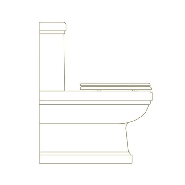 Burlington Riviera Close Coupled BTW Toilet with Soft Close Seat - Image 2