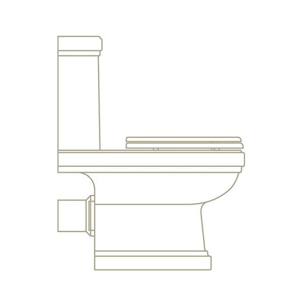Burlington Riviera Close Coupled Open Back Toilet with Soft Close Seat - Image 2
