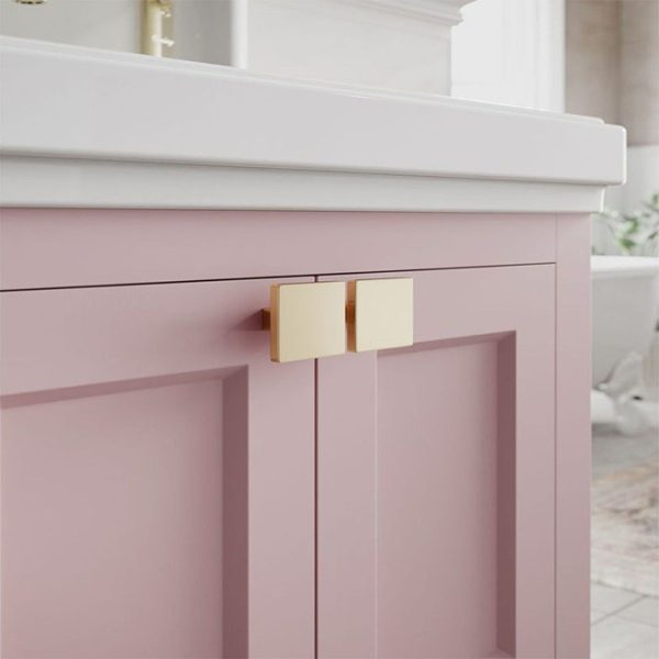 Burlington Riviera Matt Pink 650mm Vanity Unit with Square Basin - Image 4