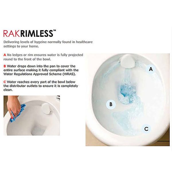 RAK Resort Maxi Rimless Close Coupled Full Access Toilet (No Seat) - Image 3