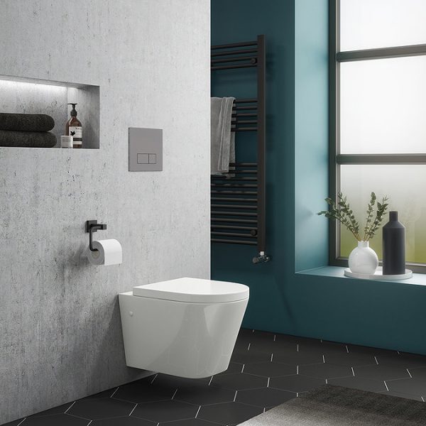 RAK Resort Wall Hung Rimless Pan + Quick Release Soft Close Urea Seat - Image 2