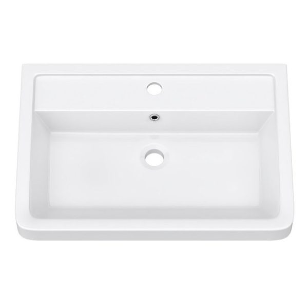 Monza White Ash 600mm Wide Wall Mounted Vanity Unit - Image 3