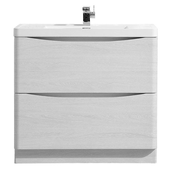 Monza White Ash 900mm Wide Floor Standing Vanity Unit - Image 2