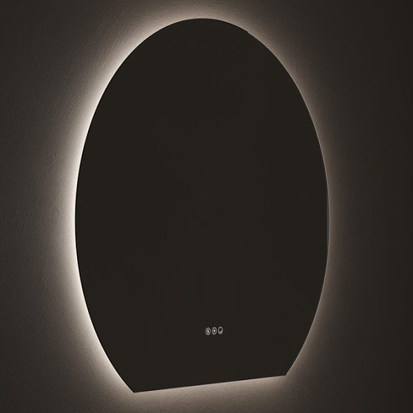 Roxbury Round Cut 1000 x 900mm Backlit LED Mirror with Demister Pad - Image 7