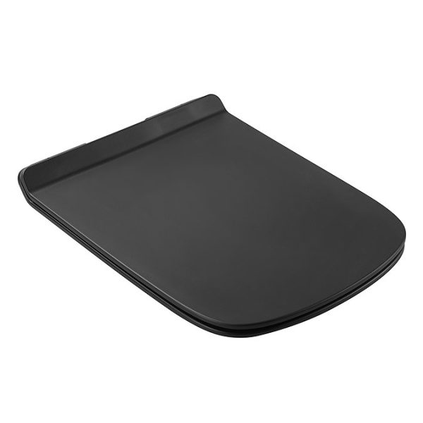 Nova Square Matt Black Wall Hung Toilet incl. Soft Close Seat - Image 2