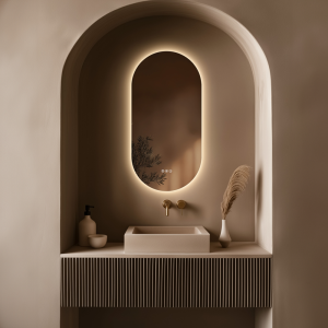Roxbury Capsule 450 x 900mm Backlit LED Mirror with Demister Pad