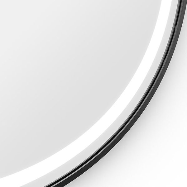 Roxbury Round 700mm Backlit LED Matt Black Mirror with Demister Pad - Image 2