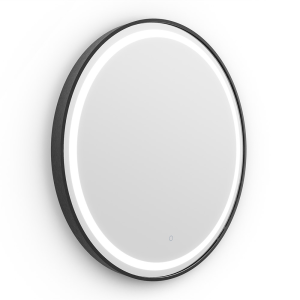Roxbury Round 700mm Backlit LED Matt Black Mirror with Demister Pad