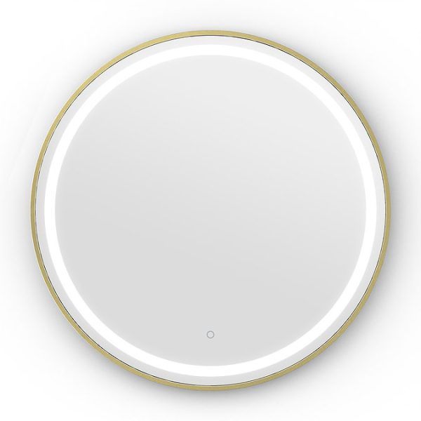 Roxbury Round 700mm Backlit LED Brushed Brass Mirror with Demister Pad - Image 3
