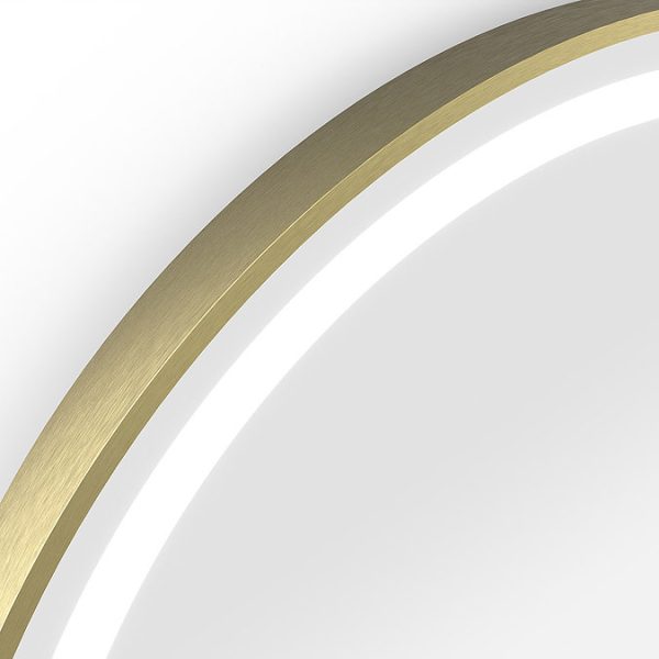 Roxbury Round 700mm Backlit LED Brushed Brass Mirror with Demister Pad - Image 4