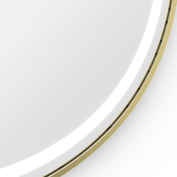 Roxbury Round 700mm Backlit LED Brushed Brass Mirror with Demister Pad - Image 2