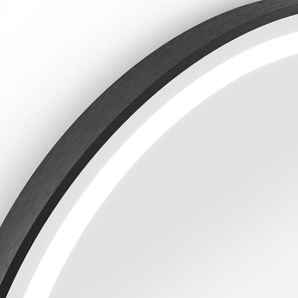 Roxbury Round 700mm Backlit LED Matt Black Mirror with Demister Pad - Image 4