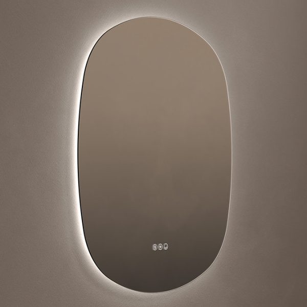 Roxbury Curve Oblong 700 x 780mm Backlit LED Mirror with Demister Pad - Image 3