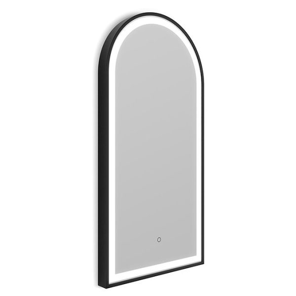 Roxbury Arch 500 x 1000mm Backlit LED Matt Black Mirror with Demister Pad - Image 3