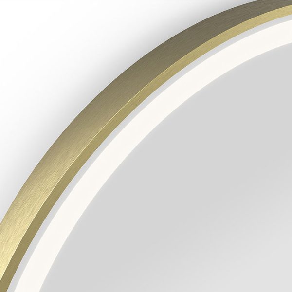 Roxbury Arch 400 x 800mm Backlit LED Brushed Brass Mirror with Demister Pad - Image 3