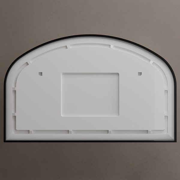 Roxbury Overmantle Arch 750mm x 1200mm Frontlit LED Matt Black Mirror with Demister Pad - Image 2