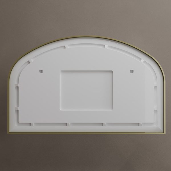 Roxbury Overmantle Arch 750 x 1200mm Frontlit LED Brushed Brass Mirror with Demister Pad - Image 2