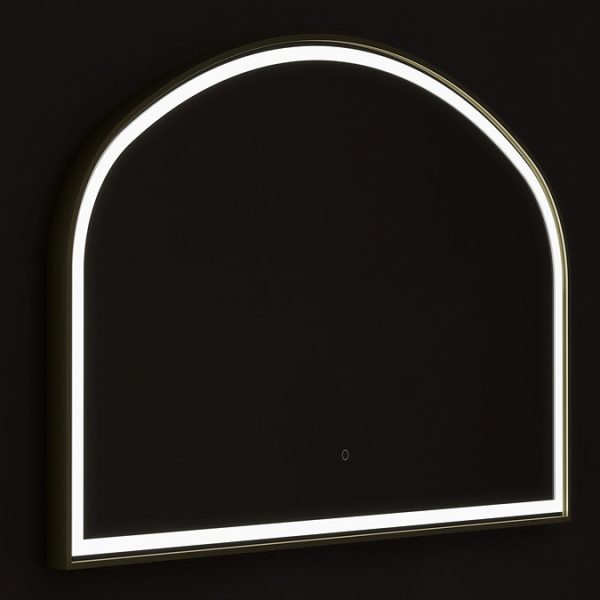 Roxbury Overmantle Arch 750 x 1200mm Frontlit LED Brushed Brass Mirror with Demister Pad - Image 7