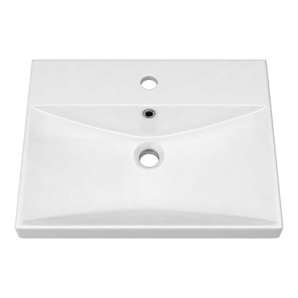 Roxbury Deco Fluted 500mm Blue Vanity Unit   Floor Standing 2 Door Unit with Matt Black Handles - Image 2