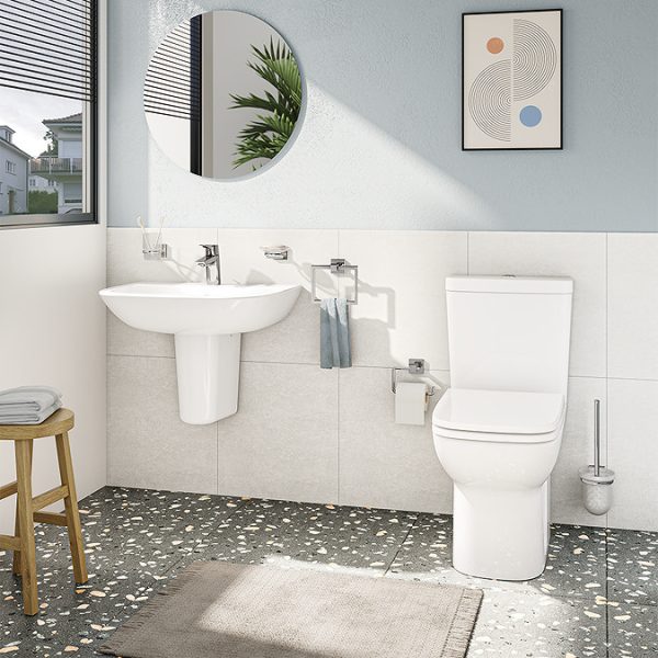 VitrA S20 Short Projection Close Coupled Toilet (Open Back) - Image 5