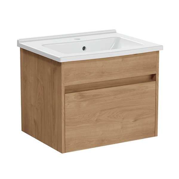 VitrA S50 Oak 600mm Wall Hung 1 Drawer Vanity Unit - Image 3