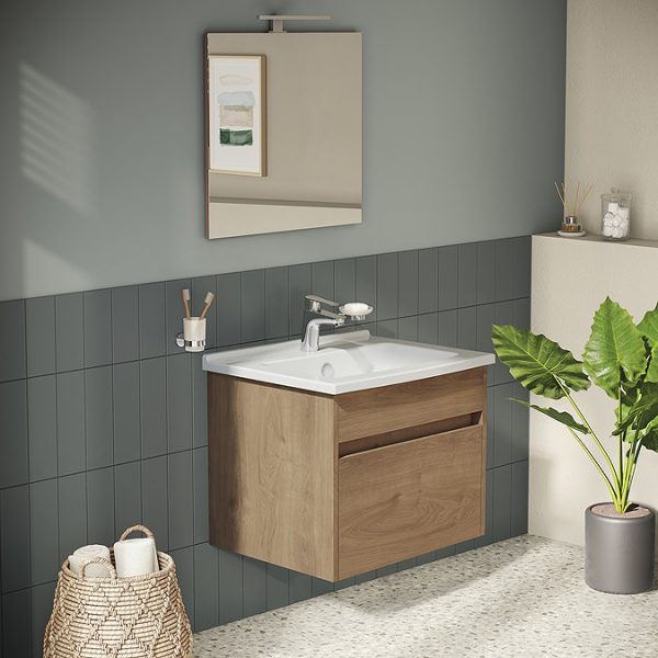 VitrA S50 Oak 600mm Wall Hung 1 Drawer Vanity Unit - Image 4