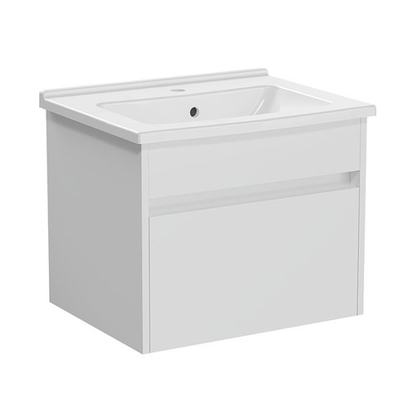 VitrA S50 Gloss White 600mm Wall Hung 1 Drawer Vanity Unit - Image 3
