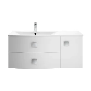 Hudson Reed Sarenna 1000mm Wall Hung Cabinet & Basin   Moon White