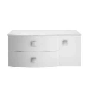 Hudson Reed Sarenna Wall Hung Countertop Vanity Unit   Moon White   1000mm with White Marble Top