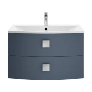 Hudson Reed Sarenna 700mm Wall Hung Cabinet & Basin   Mineral Blue